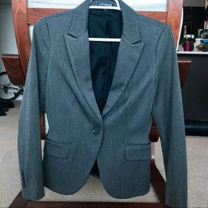 Notch Collar One Button Blazer - Express